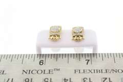 Intricate Diamond Framed Earrings with 10k Yellow Gold