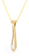 Fabulous Yellow Gold Round Diamond Solitaire Pendant on Chain