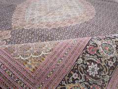 Highlighted Silk Persian Tabriz Mahi (Fish) 8.1x11.7