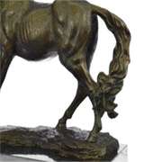 Arabian Horse Bronze Sculpture on Marble Base Figurine