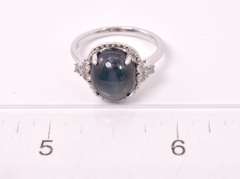 Beautiful 5.96CTS Star Sapphire and 0.29CTW Diamond Ring in Sterling Silver