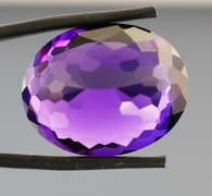 Oval cut 29.10ct royal purple created Amethyst