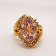 18kt Gold, Kunzite, & Diamond Cocktail Ring