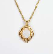 Sweet 14k Opal Pendant on Necklace