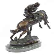 Cowboy With Horse Bronze Sculpture