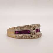 14kt Gold, Ruby, & Diamond Band Ring