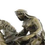 A Man Helping his wife Bronze Statue