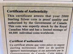 $15 Canada .925 Lunar Coin with COA