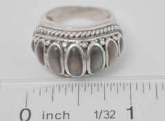 Ornate 7 Gemstones In Sterling Silver Ring