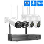 Wireless 8CH 4PCS 3MP Two-Way Audio Security IP Cameras