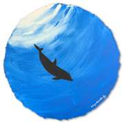 Wyland, "Dolphin in the Deep Sea" Framed, Hand Signed Original Painting with Letter of Authenticity.