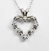 Petite 14k WG Diamond Heart