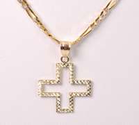 Classic Cross Pendant Necklace in Yellow Gold