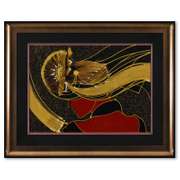 Martiros Manoukian, "Golden Grace" Framed Limited Edition Mixed Media Silkscreen, PP Numbered 4/15 and Hand Signed with Letter of Authenticity.