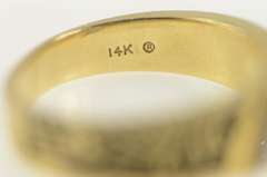 14K Yellow Gold Diamond Ornate Leaf Vine Scroll Wedding Ring