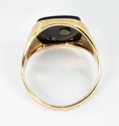 Man's Classic Black Onyx Initial Ring