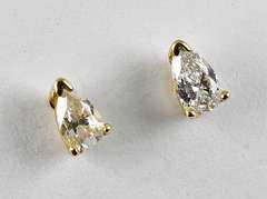 Sweet Small Pear Shaped Diamond Stud Earrings
