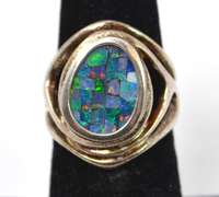 Ovular Opal Sterling Silver Ring