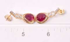 Dazzling 7.22CTW & 0.18CTW Diamond Dangling Earrings in Gold Plated Sterling Silver