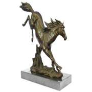 Agile Wild Stallion Horse Bronze Sculpture