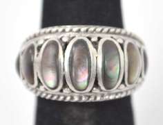 Ornate 7 Gemstones In Sterling Silver Ring