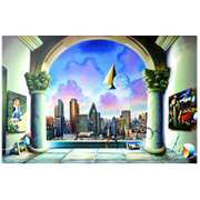 Ferjo, "Capture the Moon" Original Painting on Canvas, Hand Signed with Letter of Authenticity.