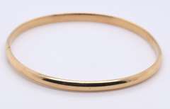 14KT Yellow Gold Plain Bangle