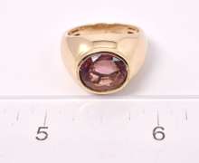 Dreamy Approx. 4.16CTS Natural Pink Tourmaline Ring in 14K Yellow Gold