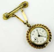 Vintage Swiss Guilloche Watch Pendant - Runs