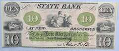 Choice Near Unc Two Sided $10 State Bank at New Brunswick Note