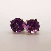 14kt Solid Gold & Amethyst Stud Earrings