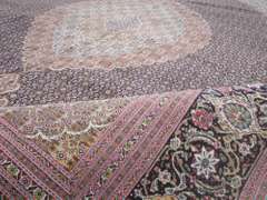 Highlighted Silk Persian Tabriz Mahi (Fish) 8.1x11.7