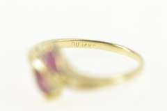 14K Yellow Gold Natural Ruby Diamond Accent Bypass Ring