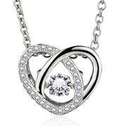 Beautiful Double heart dancing stone Pendant