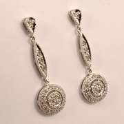 Contemporary White Gold Dangle Earrings