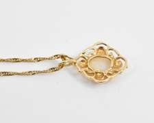 Sweet 14k Opal Pendant on Necklace