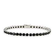 Sterling Silver 14ct Black Spinel Tennis Bracelet