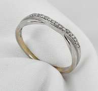 Cute 14k WG Diamond Bypass Ring