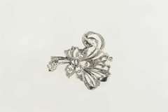 Platinum 1.63 Ctw Victorian Elaborate Flower Swirl Pendant/Pin