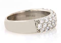 Dazzling White Gold Diamond Triple Row Band