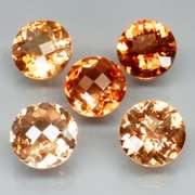 Checker top! 5 piece 11.30ct full fire Imperial Topaz set