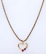 Vintage Sterling Silver Signed Heart Shaped Pendant on Chain