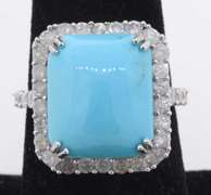 Ravishing Turquoise and Diamond Ring