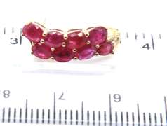 Fabulous Yellow Gold Double Row Ruby Earrings