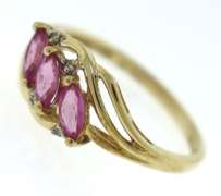 Gorgeous Marquise Pink Topaz & Diamond Accent Ring