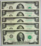 (5) Superb Crisp 2013 $2 Star Replacement Notes New York-Consecutive!