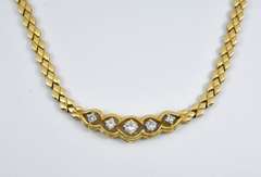 14k Necklace with Diamond Center Panel
