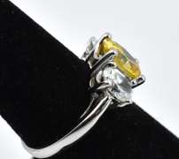 Sterling Silver 3 Gemstone Ring