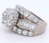 Magnificent White Gold 4ctw Cluster Diamond Ring