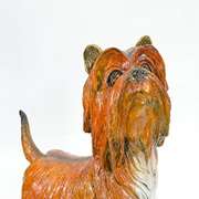 Special Patina Silky Terrier Dog Bronze Sculpture